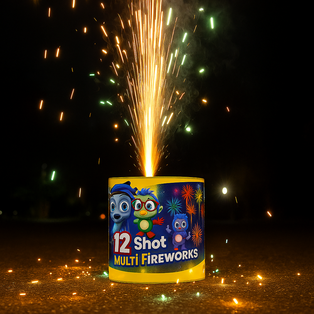 12 Shot – Multi Fireworks Cake