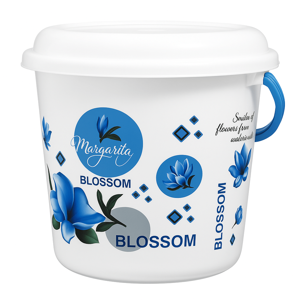 Blossom Printed Plastic Bucket