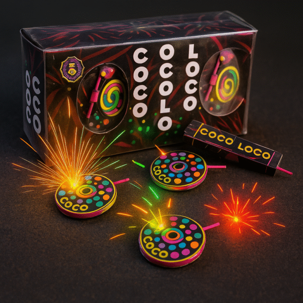 Coco Loco Fireworks (Colorful Ground Spinners)
