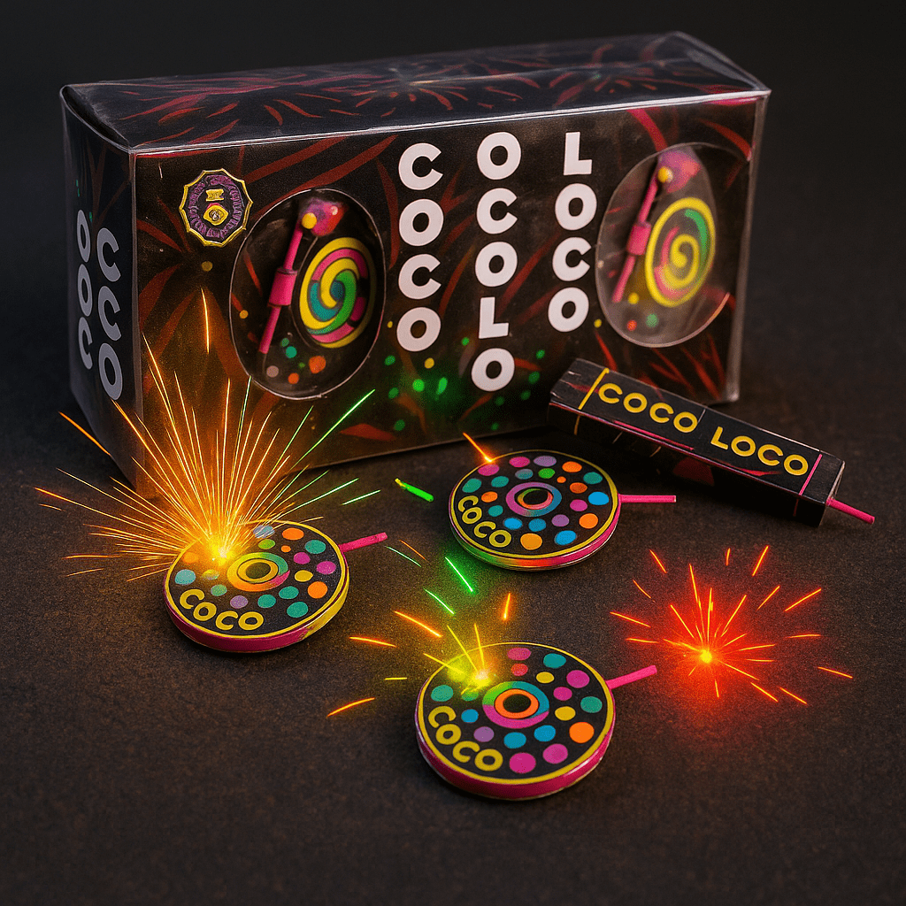 Coco Loco Fireworks (Colorful Ground Spinners)