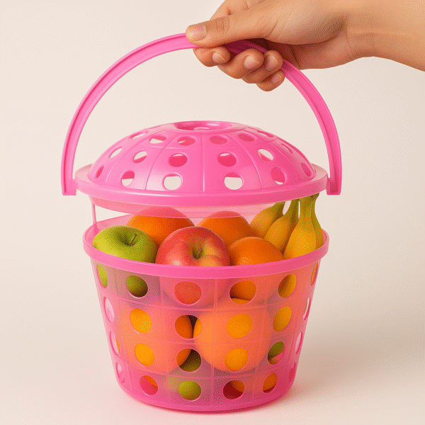 Plastic Storage Basket with Lid (5 Ltr)