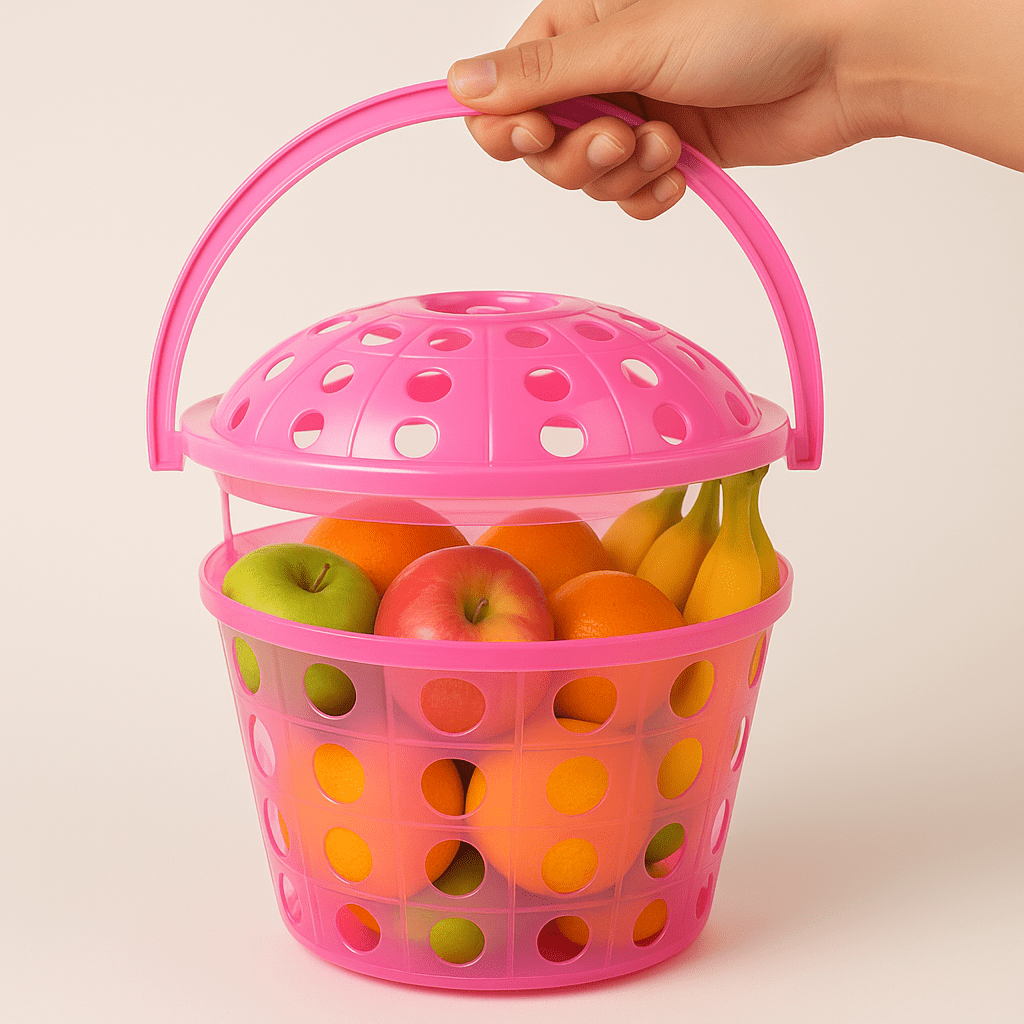 Plastic Storage Basket with Lid (5 Ltr)