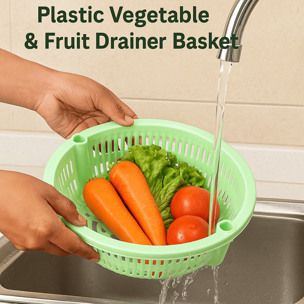 Plastic Vegetable & Fruit Drainer Basket Rack shelf
