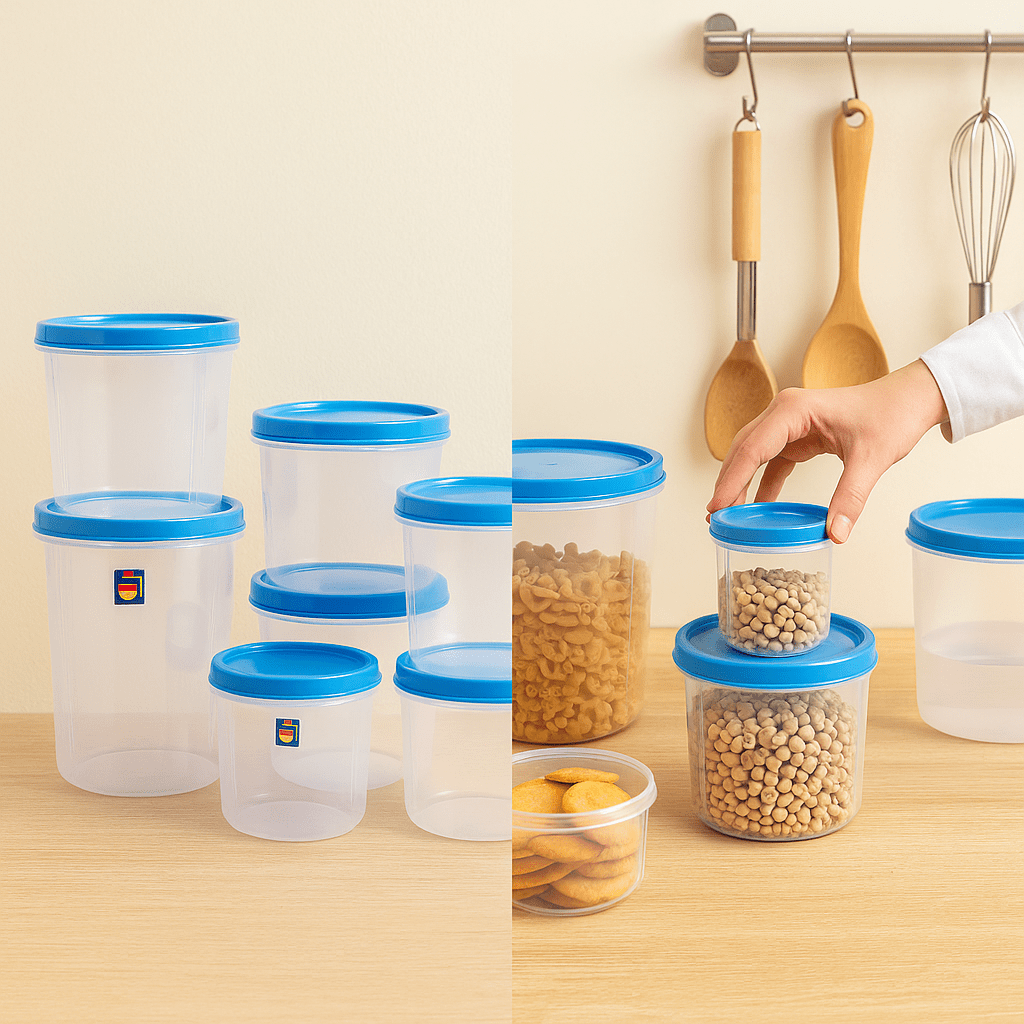 Plain Plastic Storage Container Set